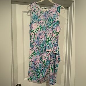 Lilly Pulitzer Vibrant Bryson sleeveless Floral Dress in Blue and Green